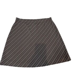 GAP Brown White Pinstripe Asymmetrical‎ Midi Skirt Size M